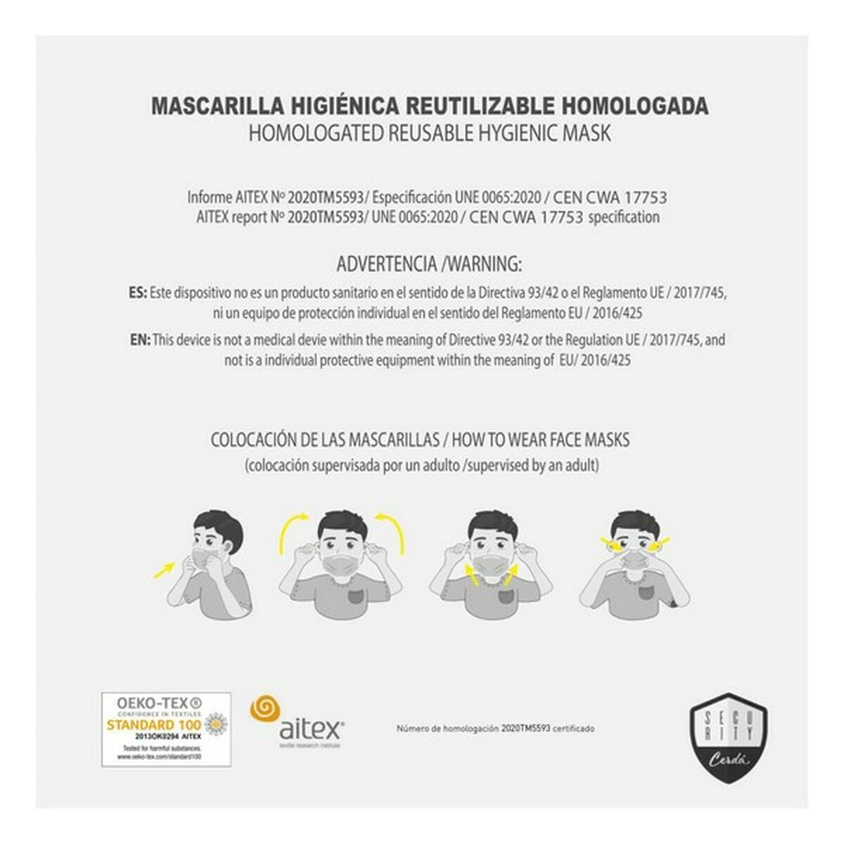 Marvel Hygienische Gesichtsmaske Kinder-Rot – Produktansicht 3