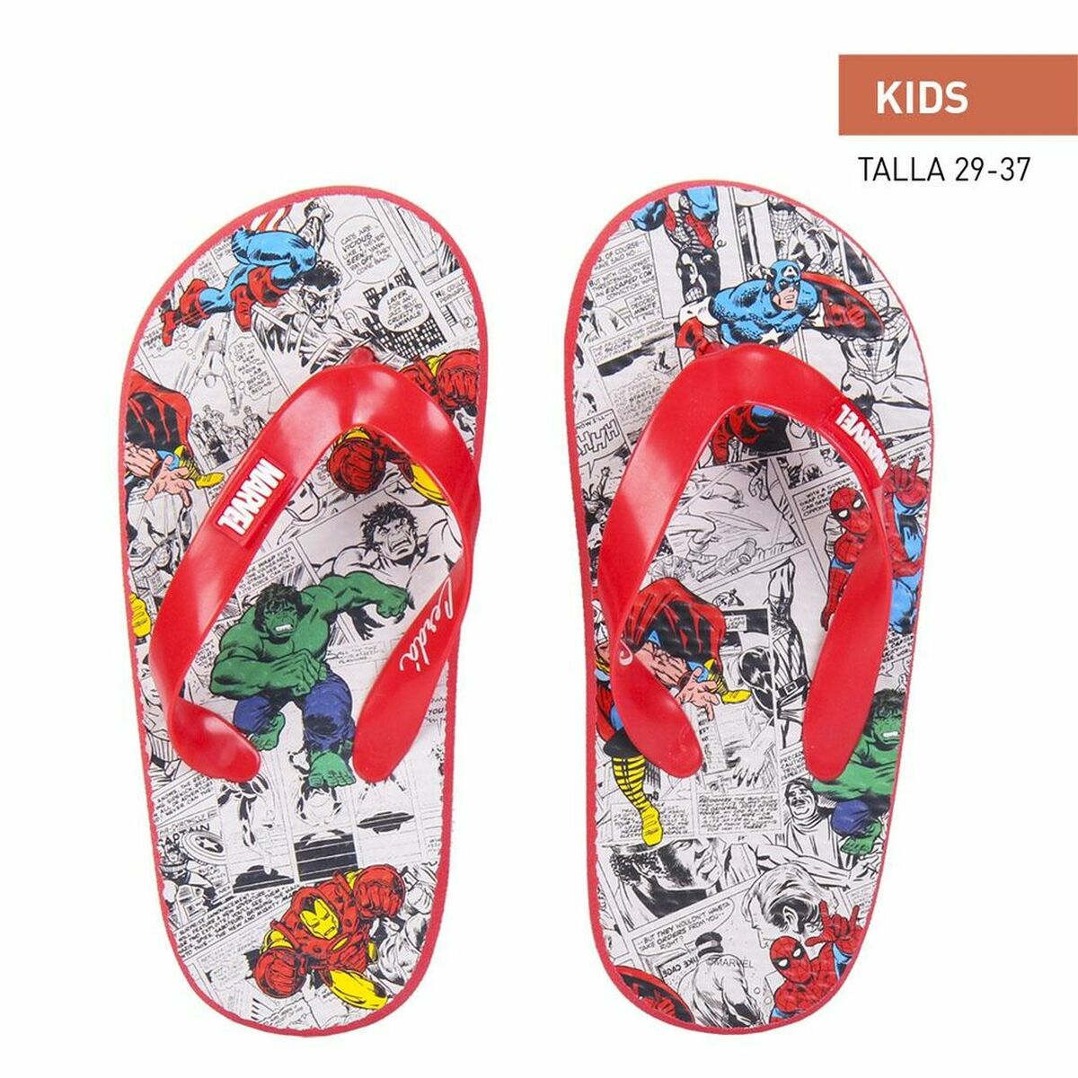 Flip Flops for Kinder Marvel Rot Grau – Produktbild 1