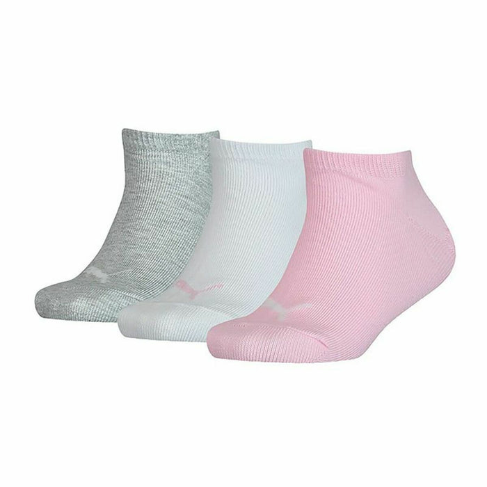 Puma Sportsocken Kids Invisible Grau Rosa Weiß 3 Units