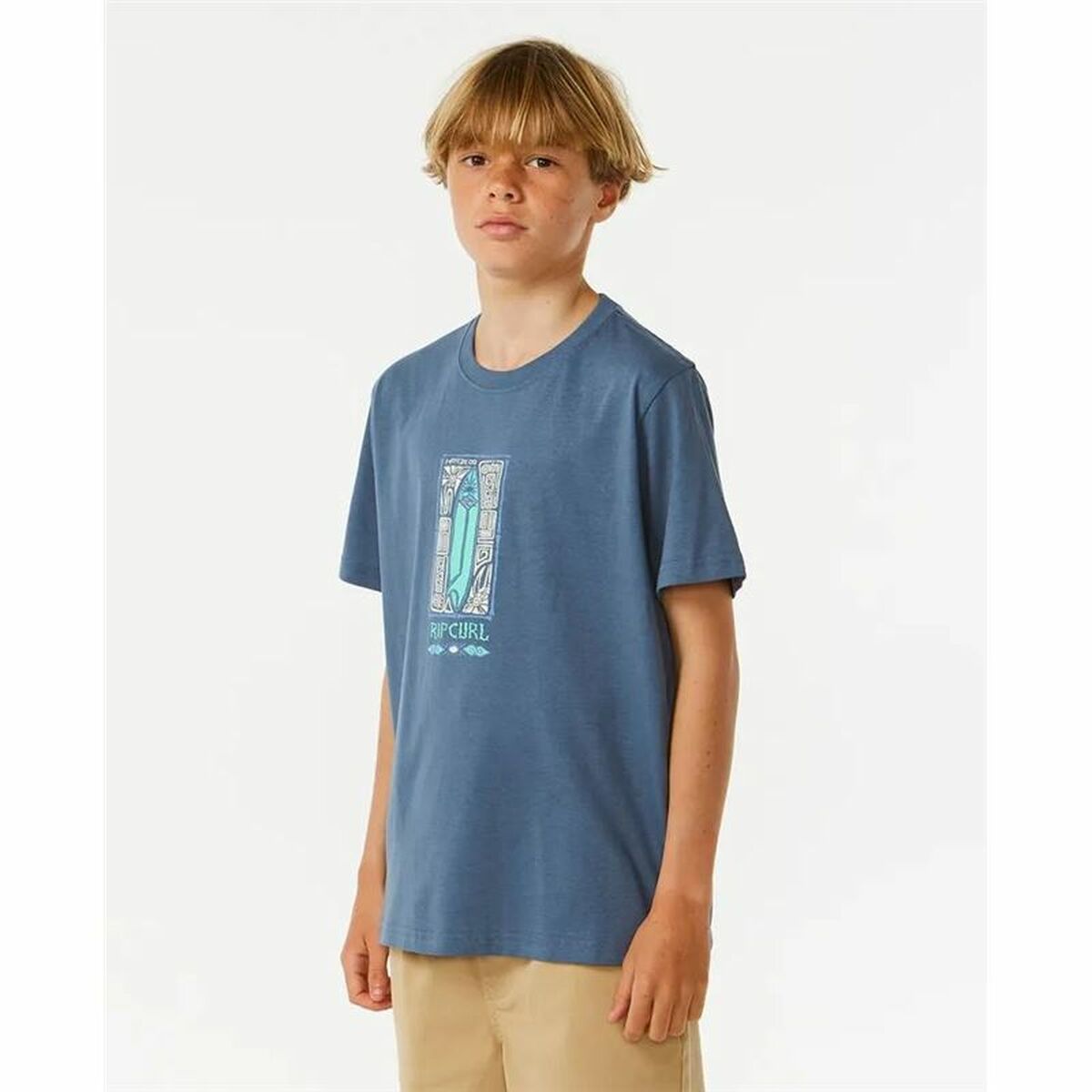 Rip Curl Kinder-Kurzarm-T-Shirt Lost Island Blau – Produktansicht 3