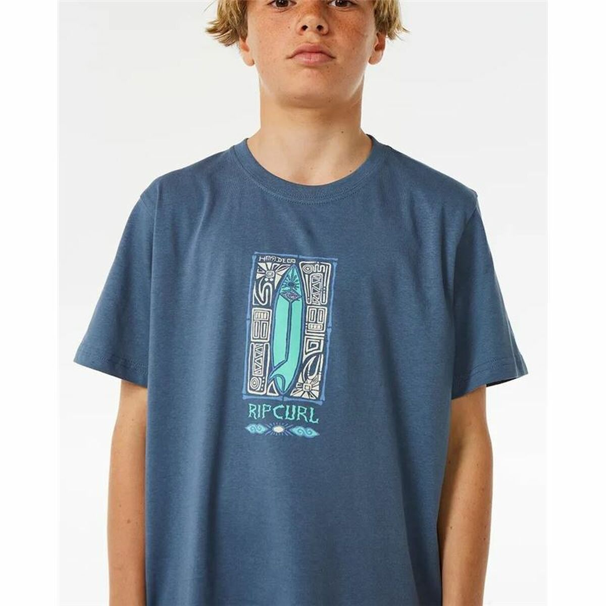 Rip Curl Kinder-Kurzarm-T-Shirt Lost Island Blau – Produktansicht 4