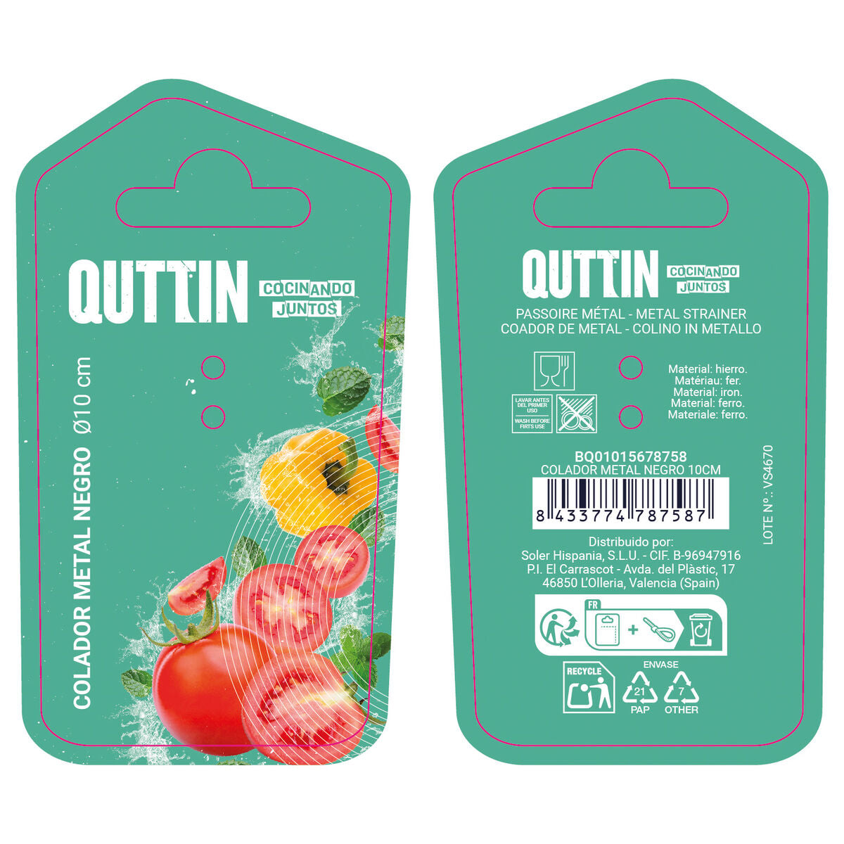 Quttin Strainer Schwarz Metall Ø 10 cm – Produktansicht 5