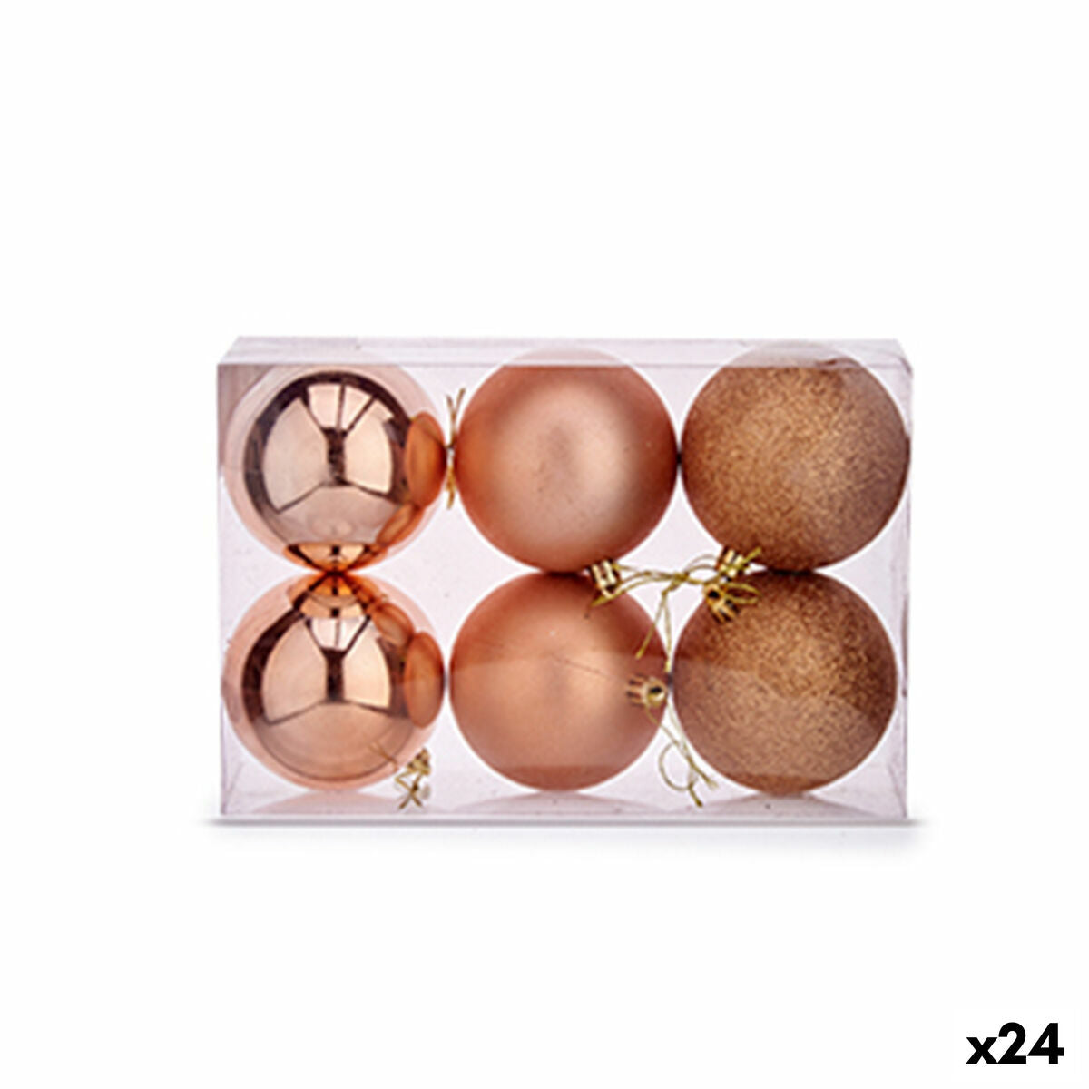 Set of Christmas balls Krist+ Copper Kunststoff (24 Stück) – Produktbild 1