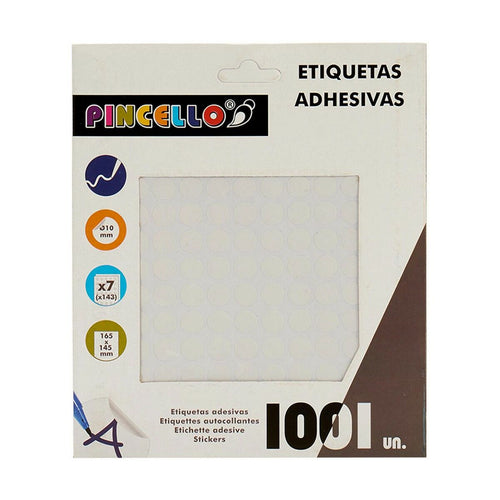 Adhesive labels Pincello Weiß Ø 10 mm 17 x 4 x 19 cm (12 Stück) – Produktbild 2