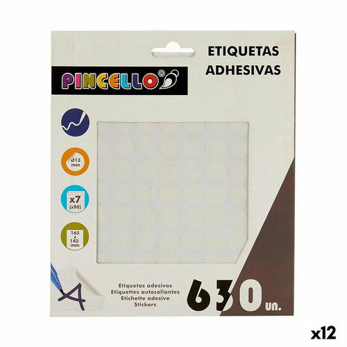 Adhesive labels Pincello Weiß Ø 13 mm 17 x 4 x 19 cm (12 Stück) – Produktbild 1