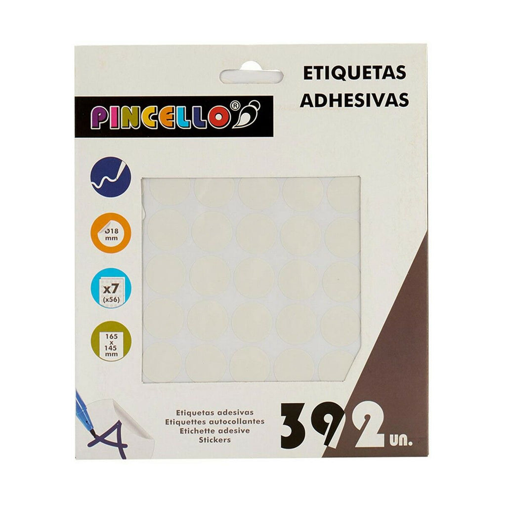Pincello Klebeetiketten Weiß Ø 18 mm – Produktansicht 2