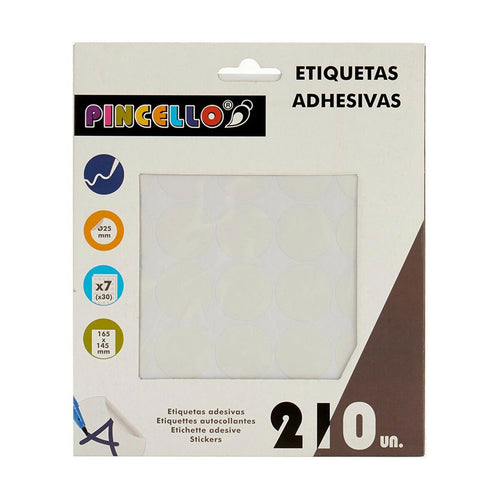 Adhesive labels Pincello Weiß Ø 25 mm 17 x 4 x 19 cm (12 Stück) – Produktbild 2