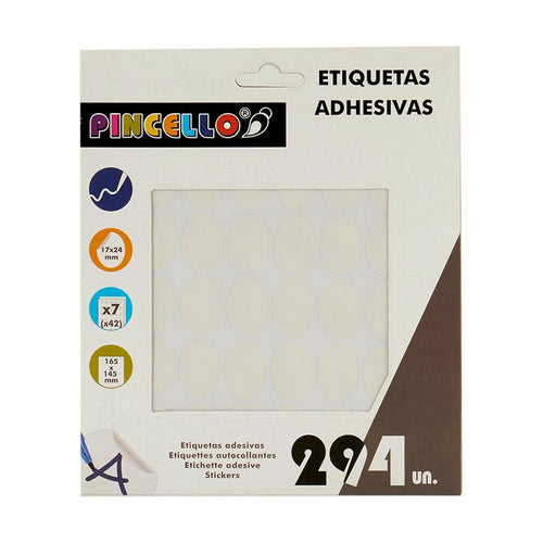 Adhesive labels Pincello Weiß 17 x 4 x 19 cm 17 x 24 mm Oval (12 Stück) – Produktbild 2
