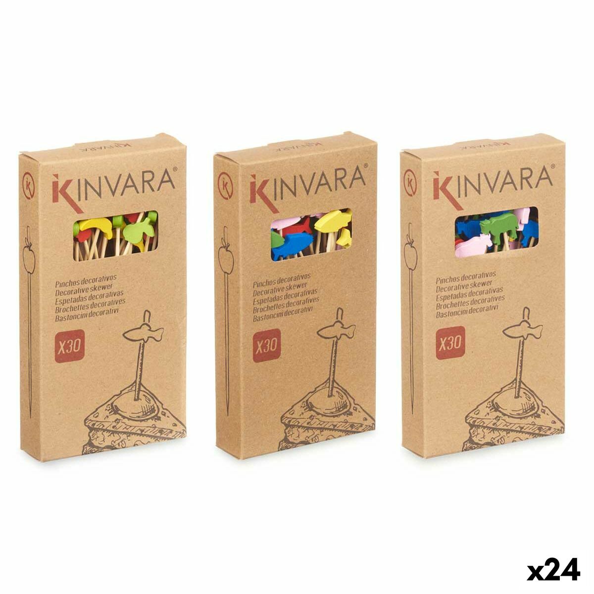 Kinvara Barbecue Skewer Set Bamboo Skewer Decorated – Produktansicht 1
