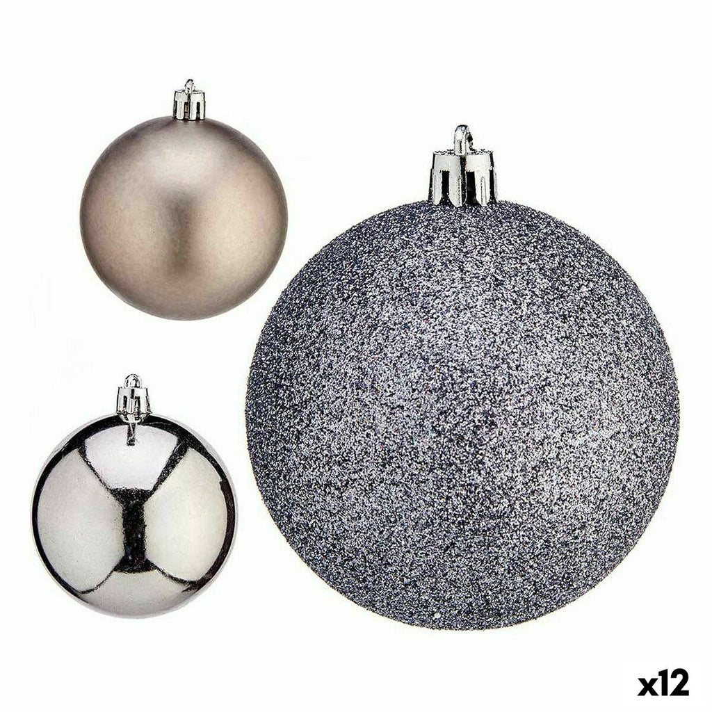 Krist+ Weihnachtskugel-Set Silber Kunststoff Ø 7 cm – Produktansicht 1