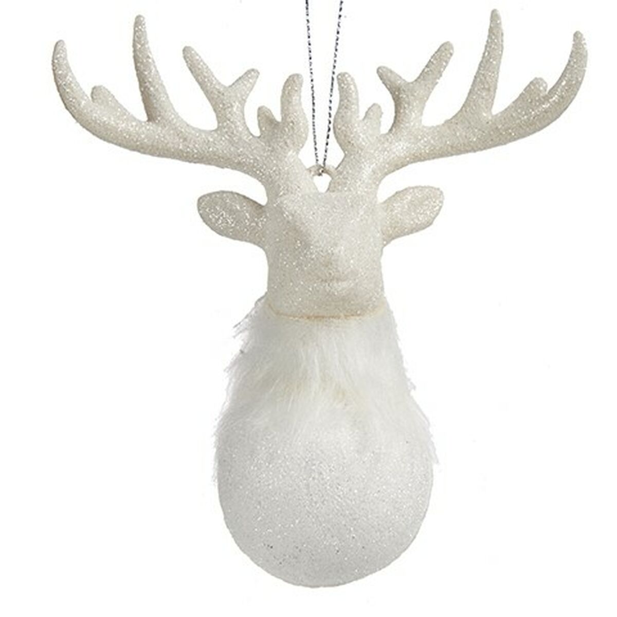 Krist+ Weihnachtskugel Weiß Kunststoff Glitter Reindeer – Produktansicht 2