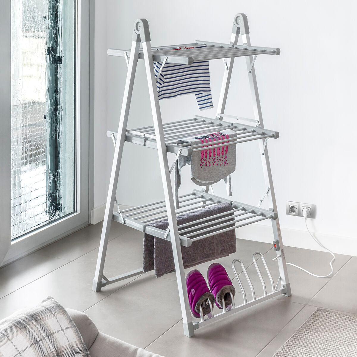 Klappbar Elektrisch Clothesline Verayer InnovaGoods 30 Bars – Produktbild 1