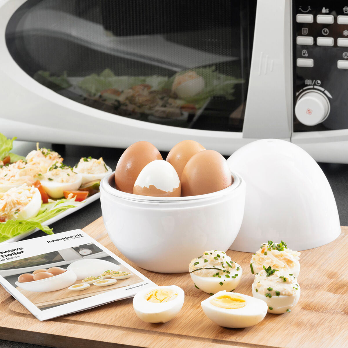 Microwave Egg Boiler with Recipe Booklet Boilegg InnovaGoods – Produktbild 1