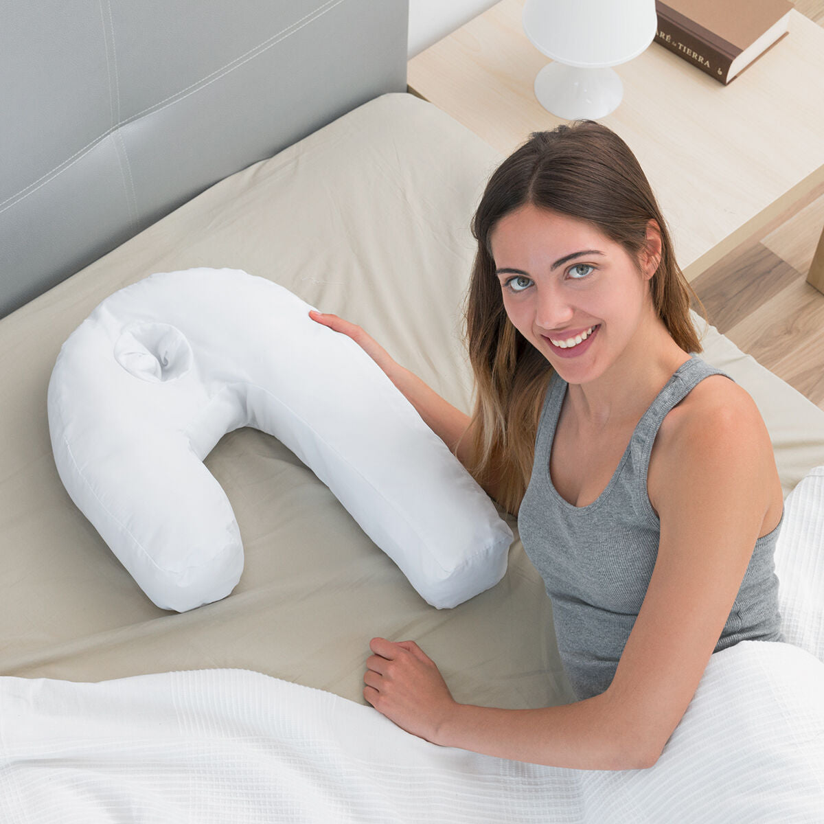 InnovaGoods Ergonomisches U-Kissen für Seitenschläfer Slupill – Produktansicht 2