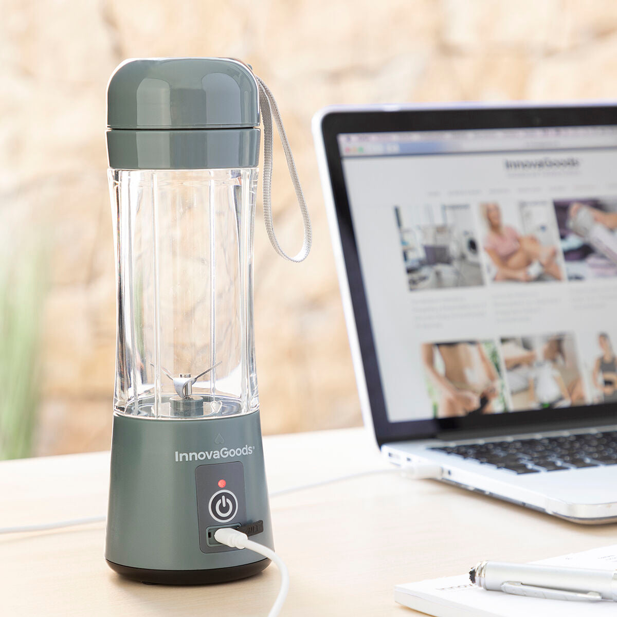 InnovaGoods Tragbar Wiederaufladbar Bechermixer Shakuit – Produktansicht 9