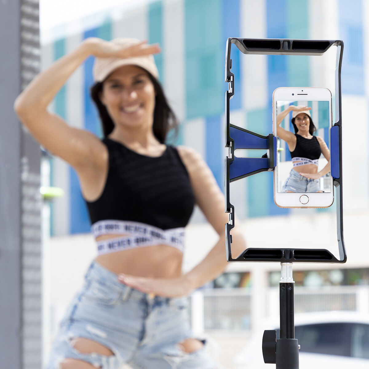 InnovaGoods Smartphone Halter mit Manual Stabiliser Stafect – Produktansicht 2