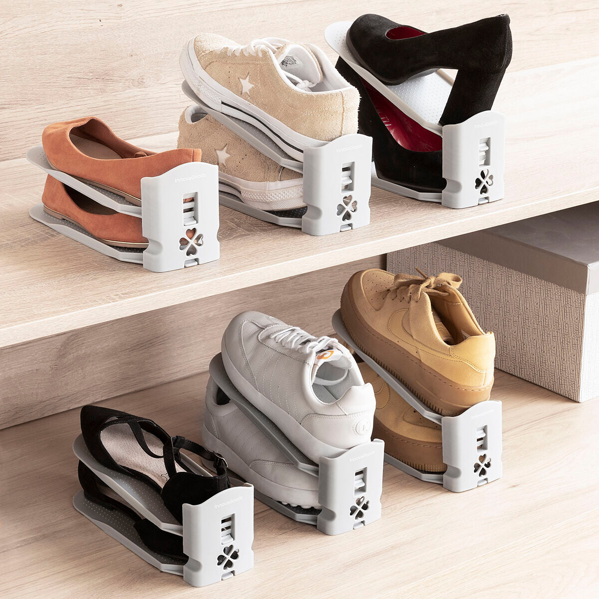 Verstellbar Shoe Organiser Sholzzer InnovaGoods 6 Stück – Produktbild 1