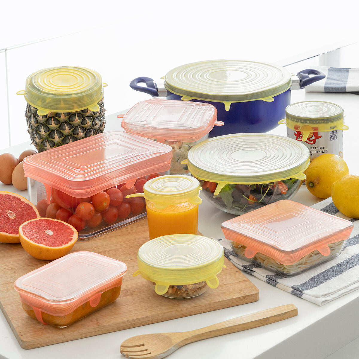 Set aus 10 Wiederverwendbar & Verstellbar Küche Lids Lilyd InnovaGoods – Produktansicht 1