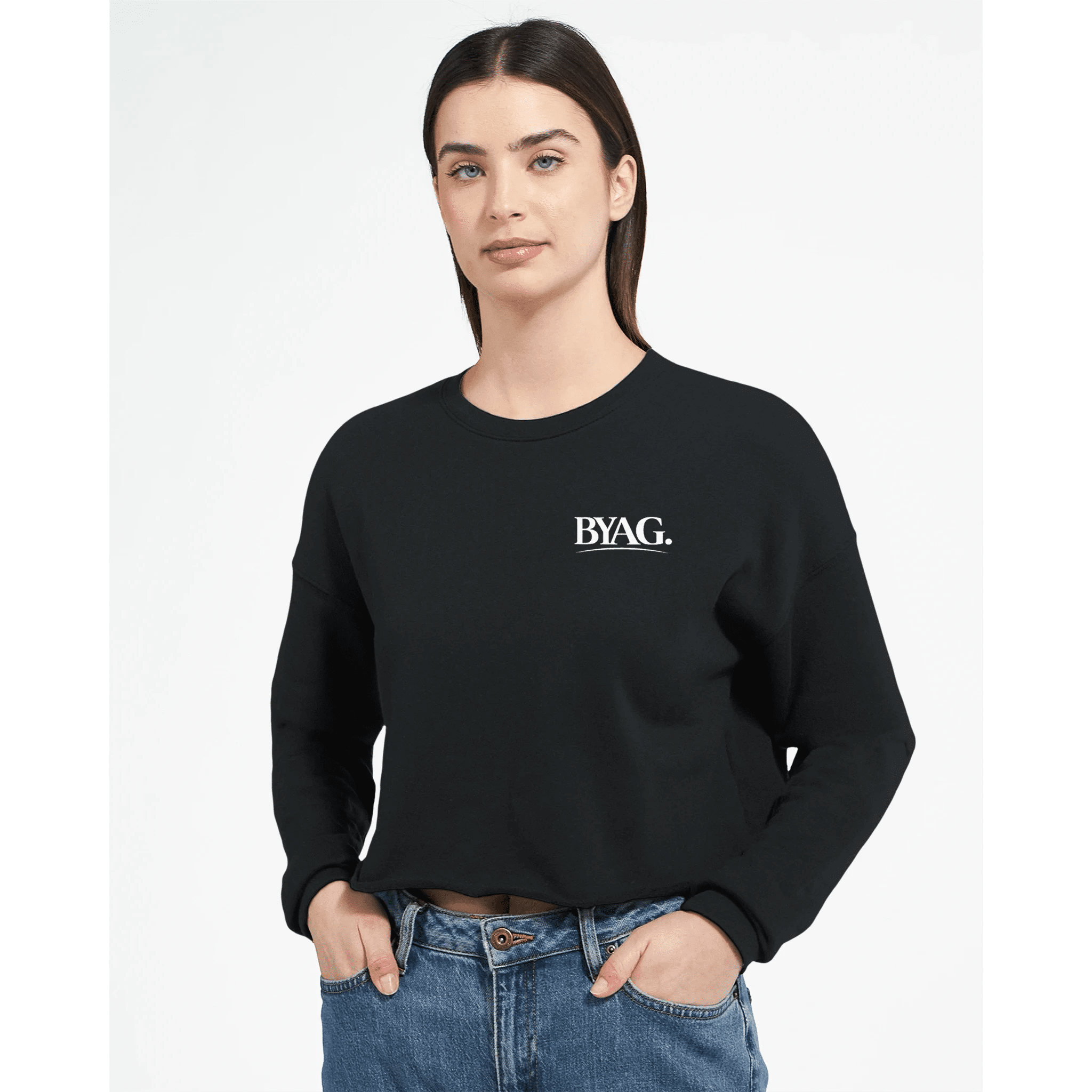 BYAG. Everyday Cropped Sweatshirt – Black - BYAG.DEPrint MaterialBYAG.DEBYAG.DE#original_value#S