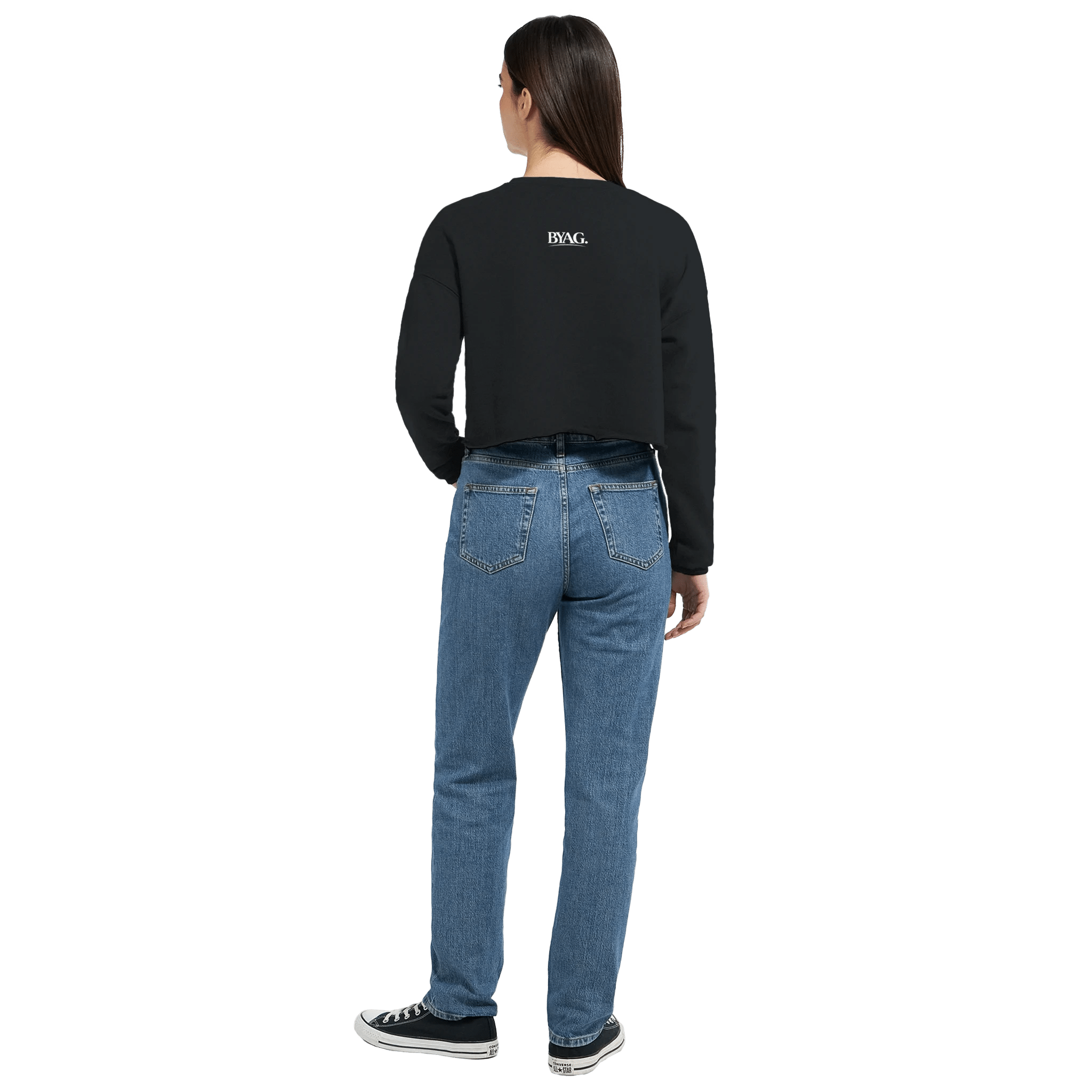 BYAG. Everyday Cropped Sweatshirt – Black - BYAG.DEPrint MaterialBYAG.DEBYAG.DE#original_value#S
