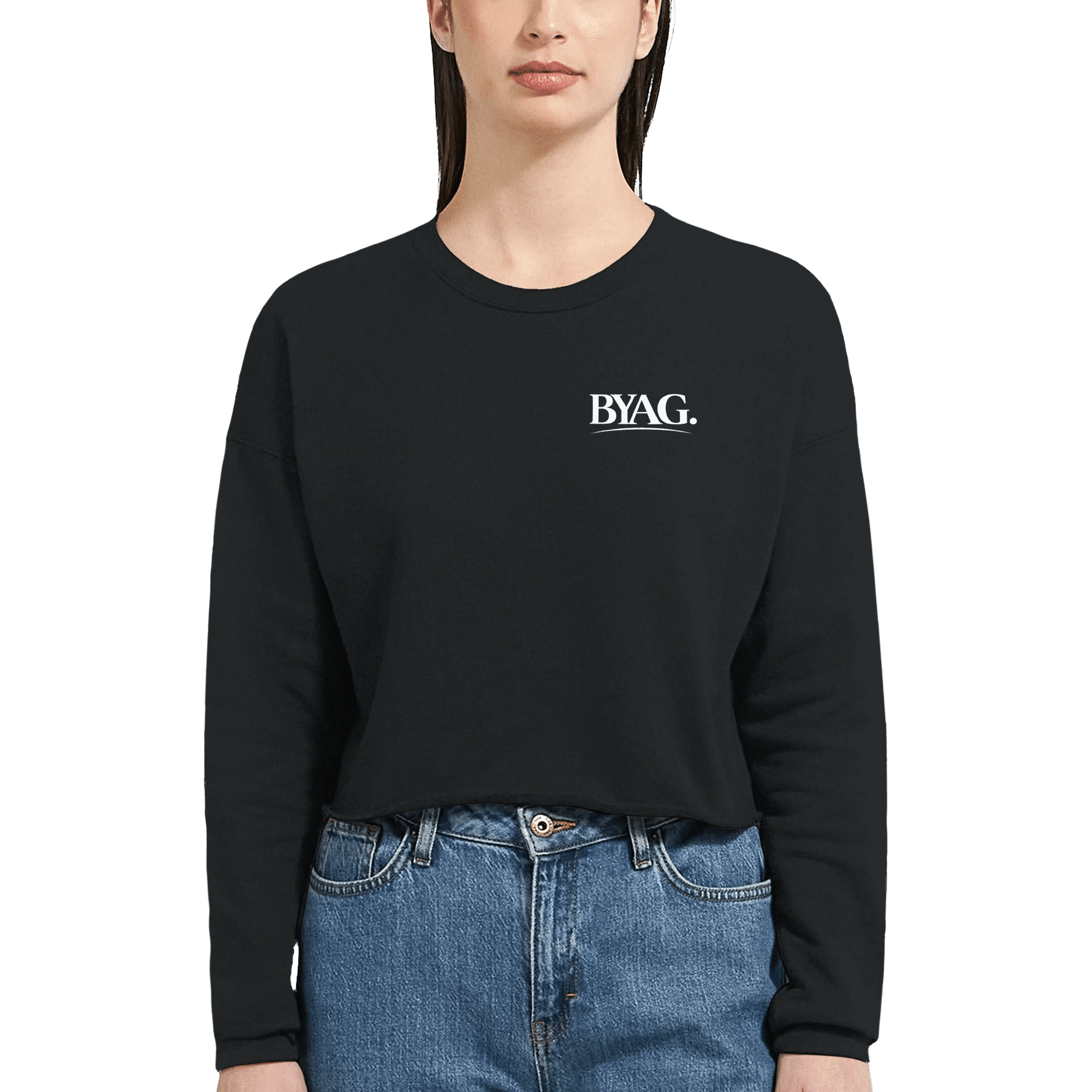 BYAG. Everyday Cropped Sweatshirt – Black - BYAG.DEPrint MaterialBYAG.DEBYAG.DE#original_value#S