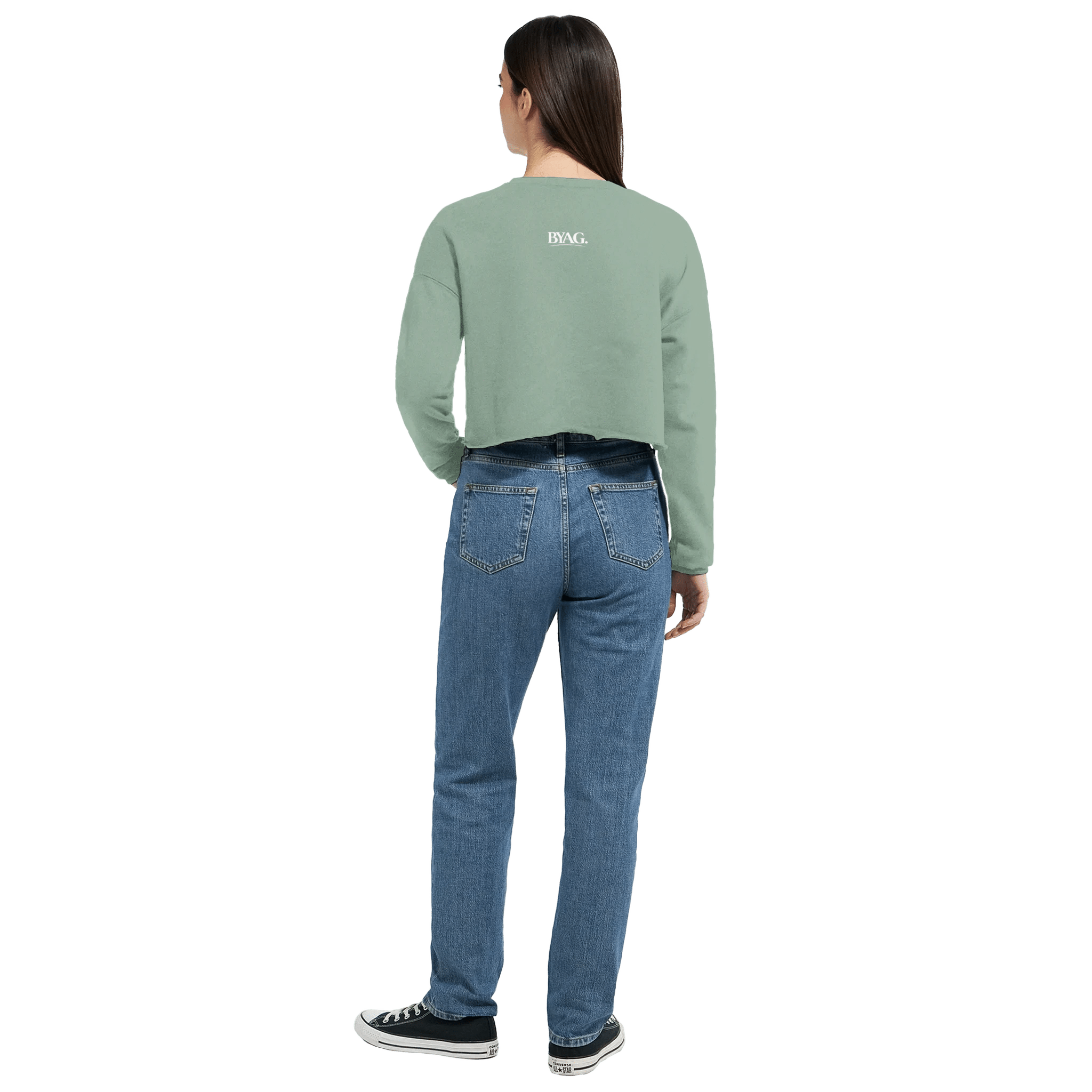 BYAG. Everyday Cropped Sweatshirt – Sage Green - BYAG.DEPrint MaterialBYAG.DEBYAG.DE#original_value#S