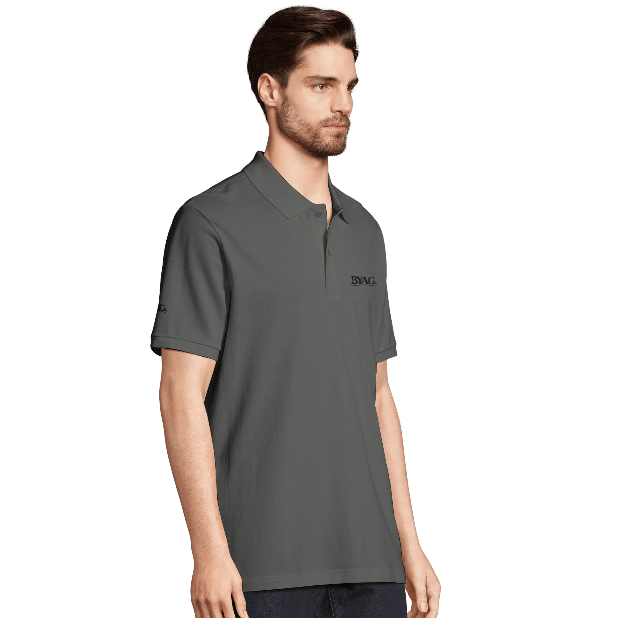 BYAG. Organic Polo Shirt – Grey - BYAG.DEPrint MaterialBYAG.DEBYAG.DE#original_value#XXS