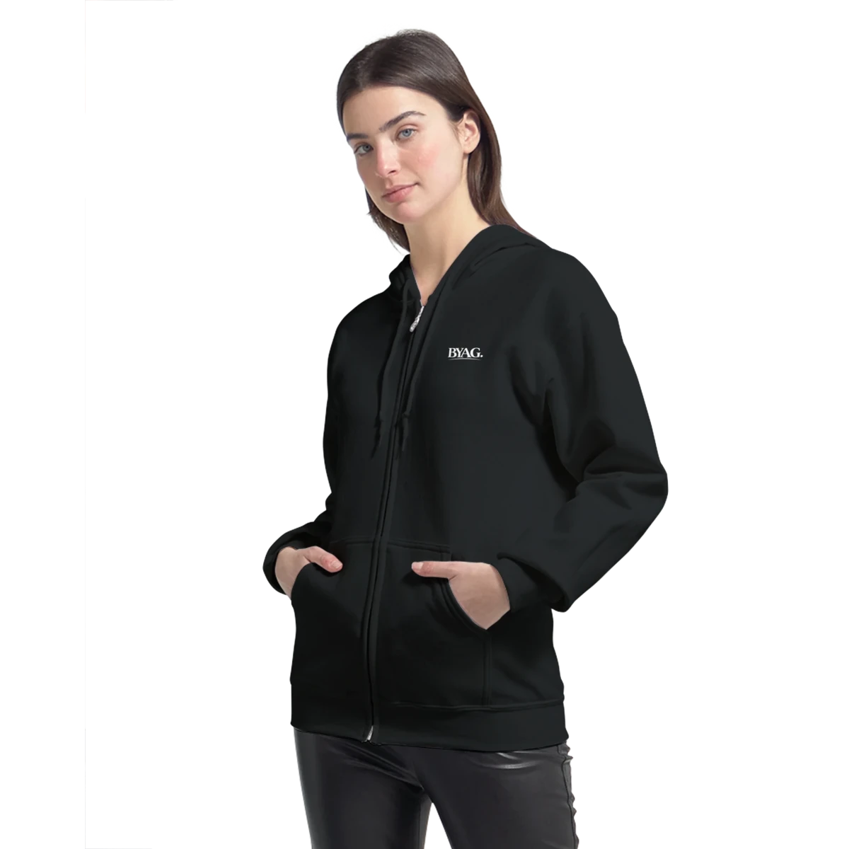 BYAG. Organic Zip Hoodie – Black - BYAG.DEPrint MaterialBYAG.DEBYAG.DE#original_value#S