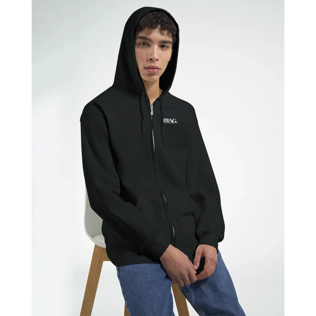 BYAG. Organic Zip Hoodie – Black - BYAG.DEPrint MaterialBYAG.DEBYAG.DE#original_value#S