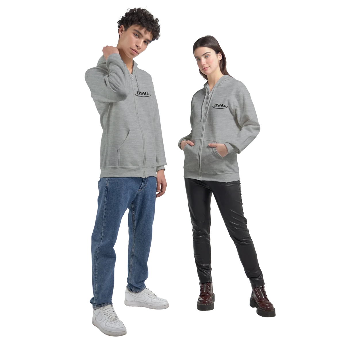 BYAG. Organic Zip Hoodie – Grey - BYAG.DEPrint MaterialBYAG.DEBYAG.DE#original_value#S