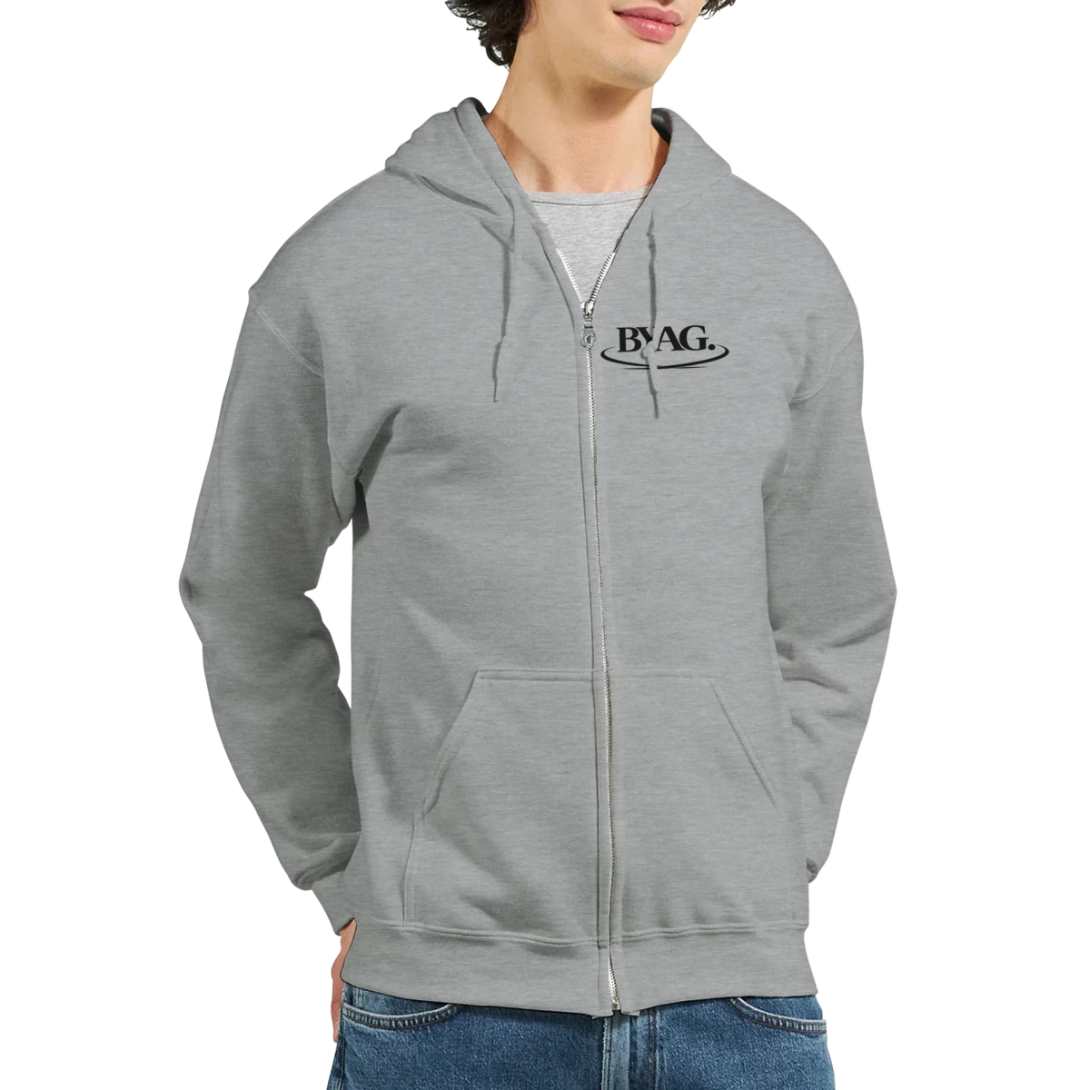 BYAG. Organic Zip Hoodie – Grey - BYAG.DEPrint MaterialBYAG.DEBYAG.DE#original_value#S