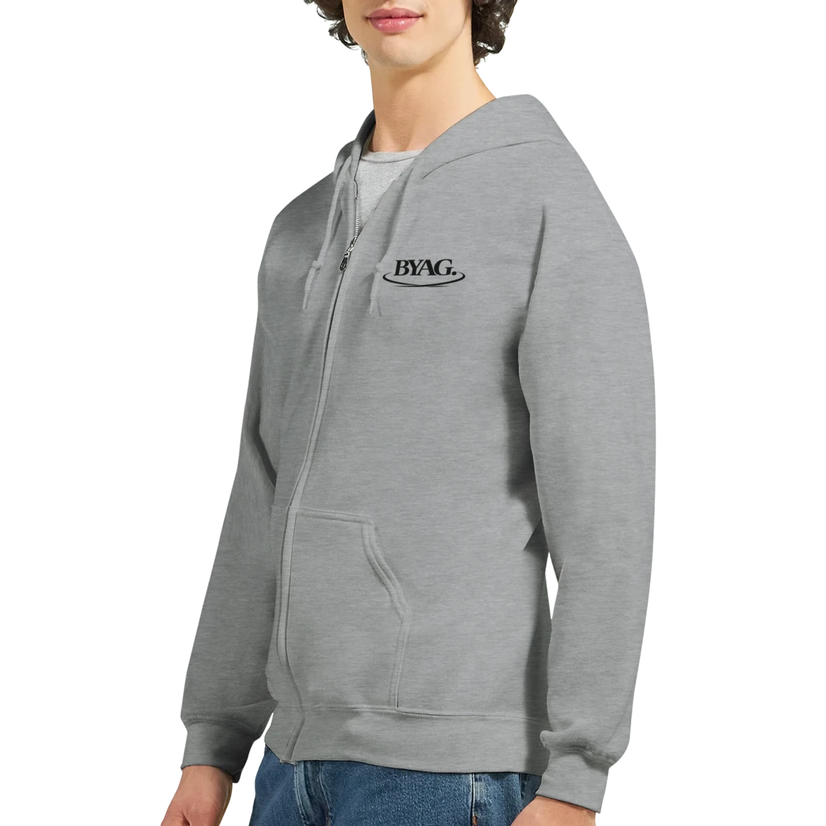 BYAG. Organic Zip Hoodie – Grey - BYAG.DEPrint MaterialBYAG.DEBYAG.DE#original_value#S