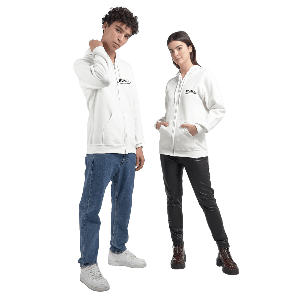 BYAG. Organic Zip Hoodie – White - BYAG.DEPrint MaterialBYAG.DEBYAG.DE#original_value#S
