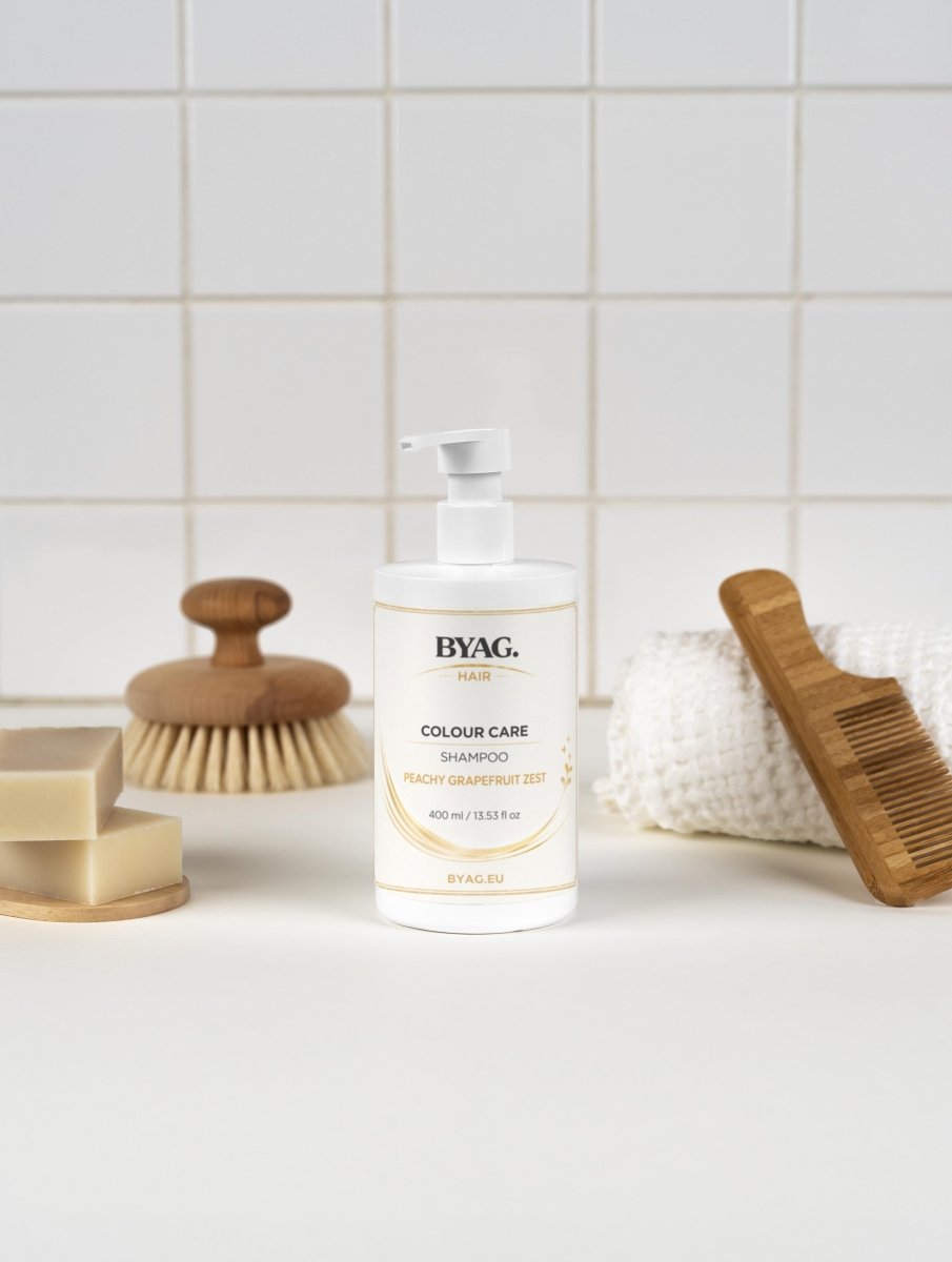 BYAG colour care shampoo peach grapefruit