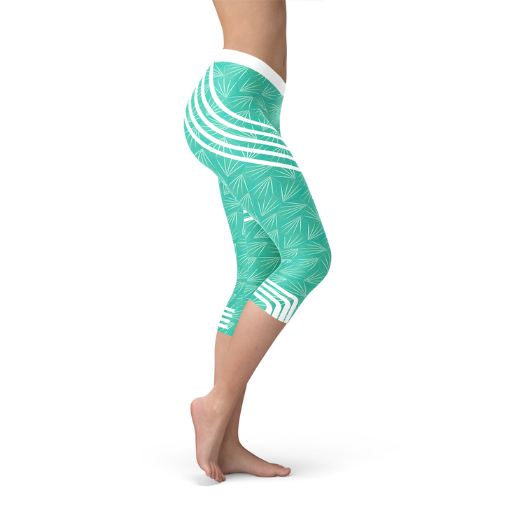 Women's Capri Leggings - Turquoise