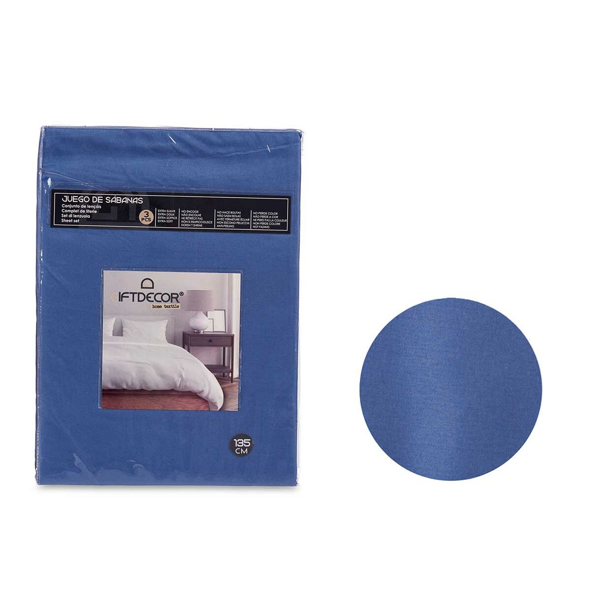 Gift Decor Bettwäsche-Set Blau Doppelt – Produktbild 1