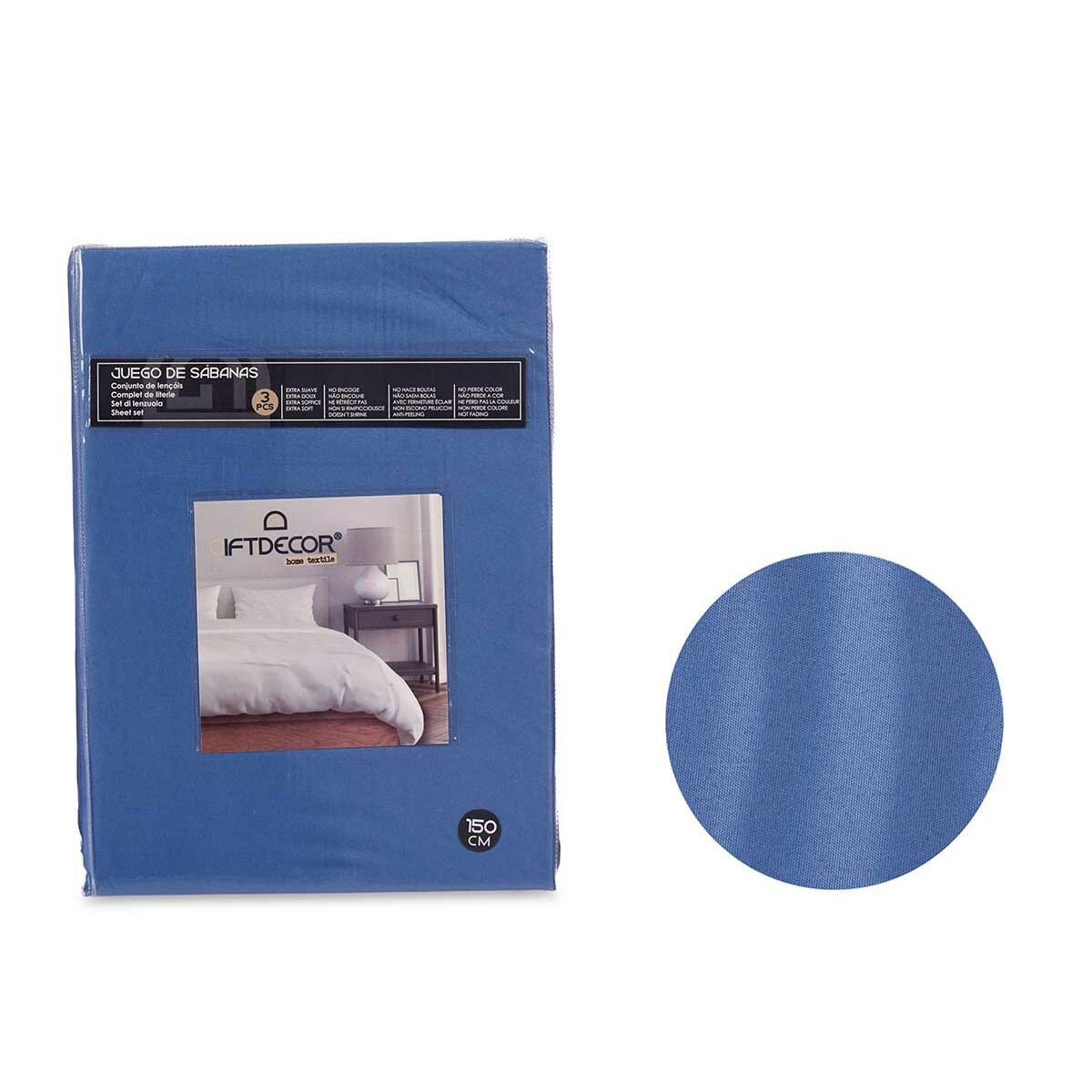 Gift Decor Bettwäsche-Set Blau King Größe – Produktbild 1