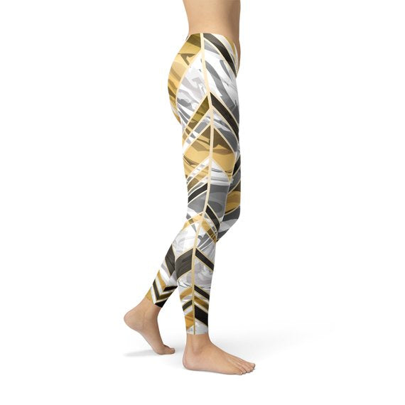 Marble W Lines Women's Leggings - Black