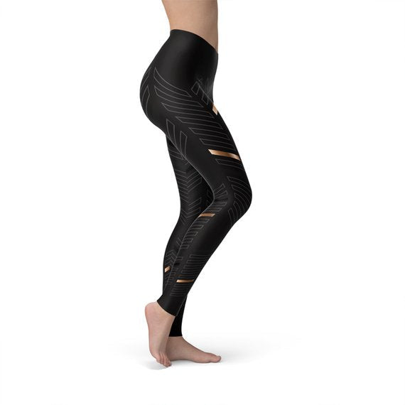 Stripes Women's Leggings - Black
