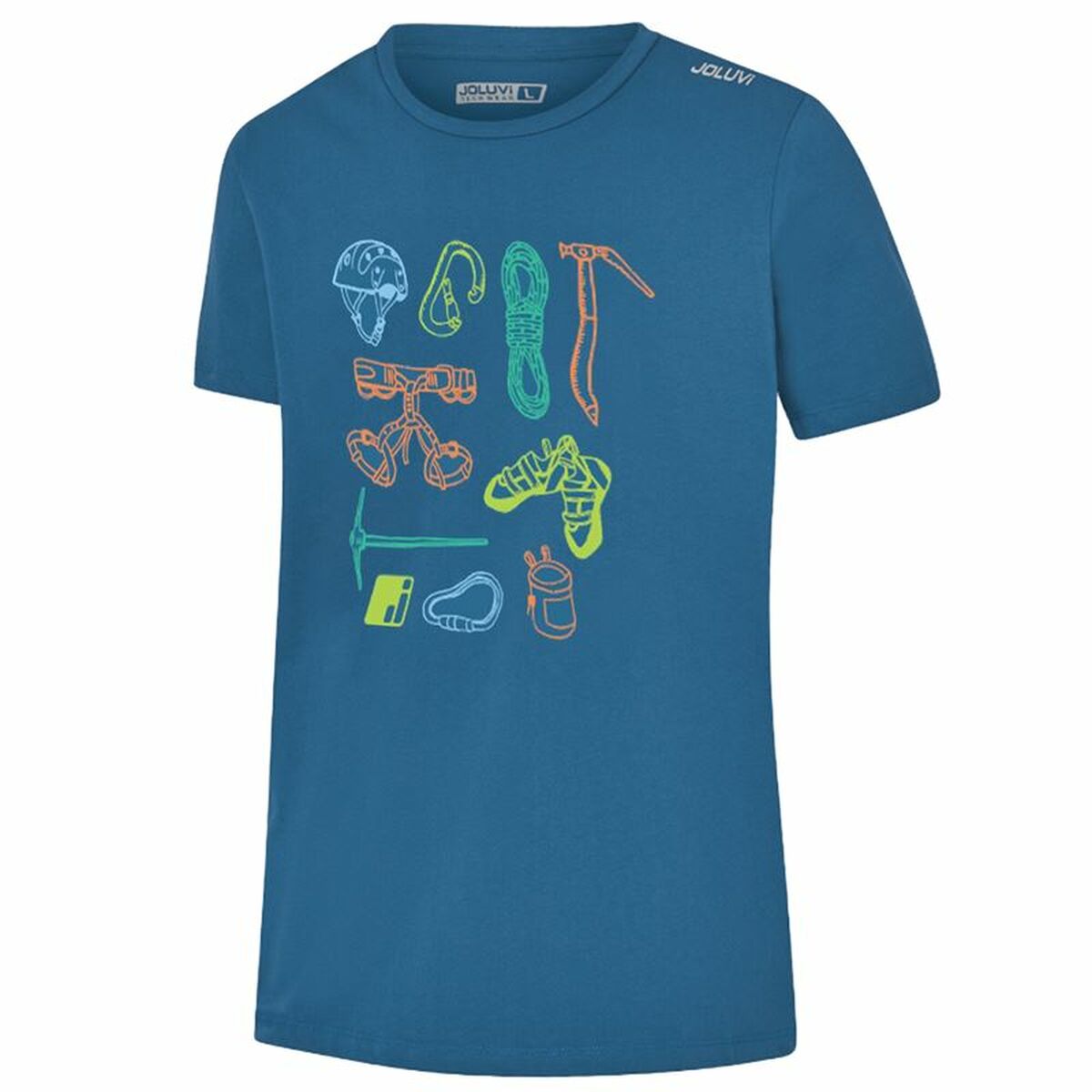Joluvi Herren-Kurzarm-T-Shirt Climbing Elements Blau – Produktbild 1