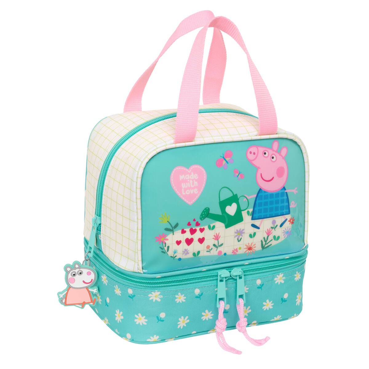 Peppa Pig Lunchbox Hübsch Blumen Gelb Mint – Produktbild 1