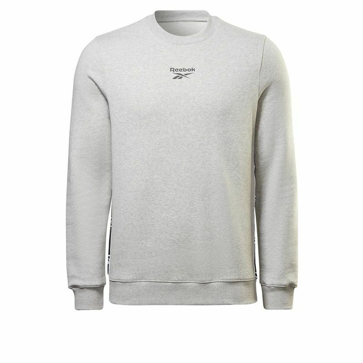 Reebok Herren SweatShirt ohne Kapuze Identity Tape Crew Grau - BYAG.SweatshirtReebokBYAG.S6466980Reebok Herren SweatShirt ohne Kapuze Identity Tape Crew Grau – XLXL