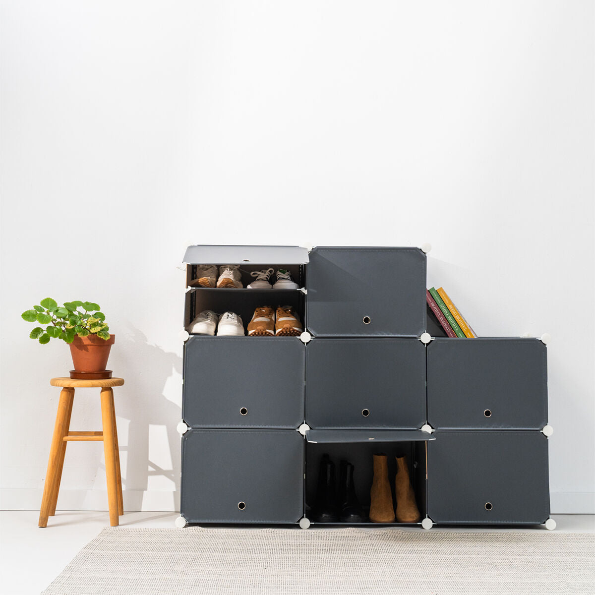 InnovaGoods Mobiler modularer Schuhschrank Grau – Produktansicht 2