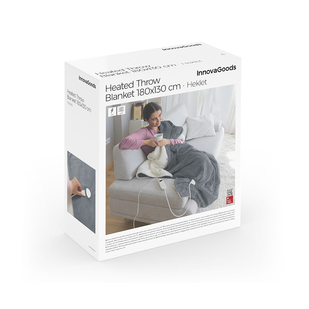 InnovaGoods Heizdecke Heklet Weiß Grau 160 W – Produktansicht 10