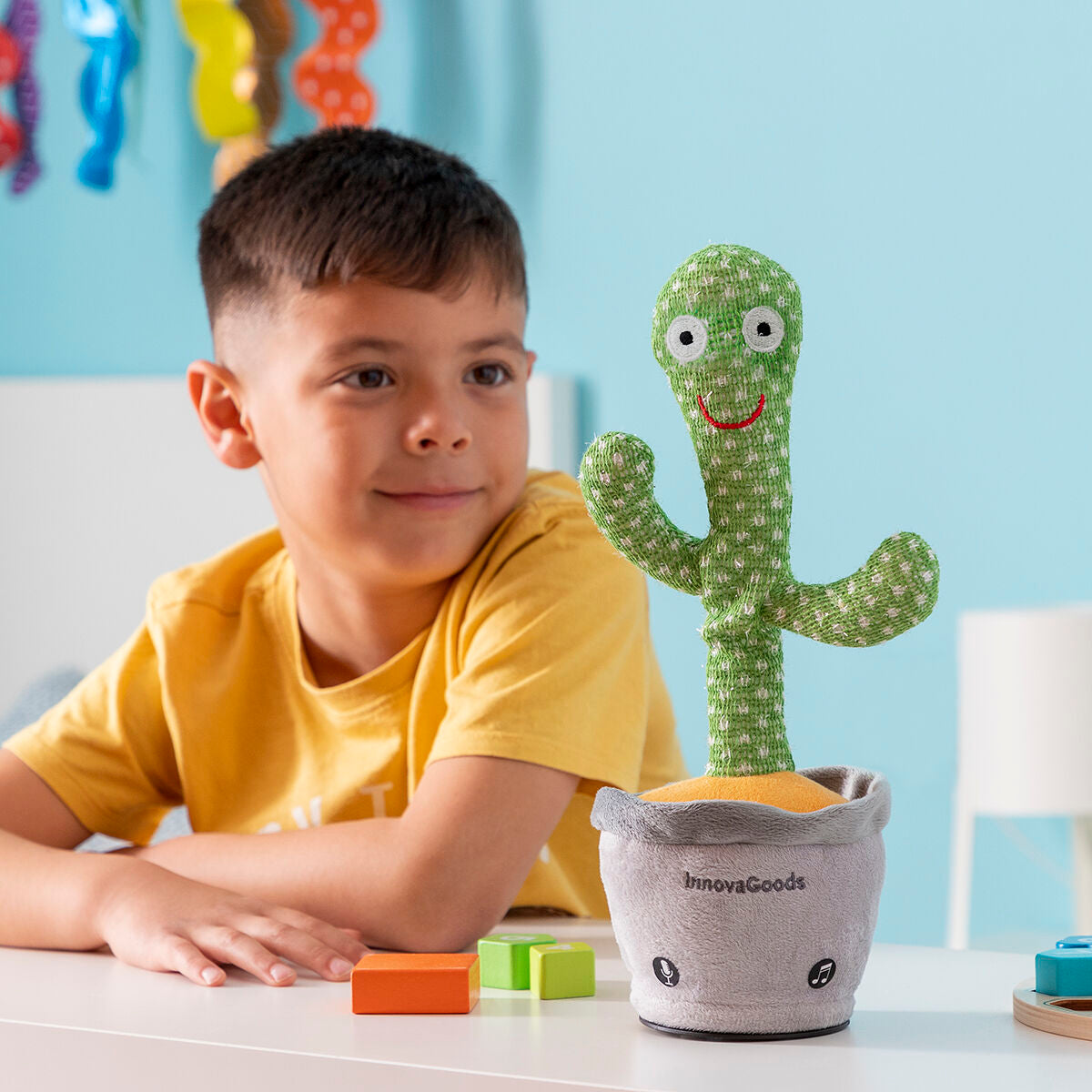 Wiederaufladbar Dancing and Talking Cactus with Music and Multicoloured LED Cacxi InnovaGoods – Produktbild 4
