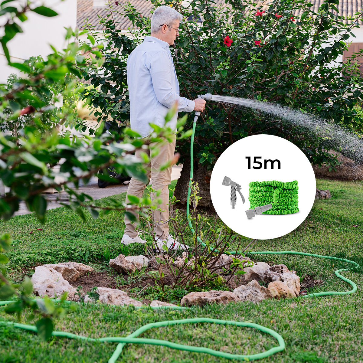 Extendable Garden Hose Hoostend InnovaGoods 15 m – Produktbild 1