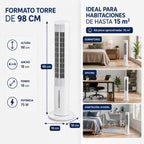 Tragbar Multifunction Tower Evaporative Cooler with Remote Control Hushly InnovaGoods – Produktbild 8