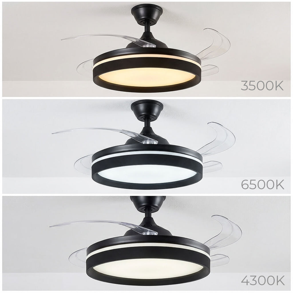 Deckenventilator mit LED-Licht, 4 Retractable Blades & Fern Steuerung InnovaGoods – Produktansicht 10