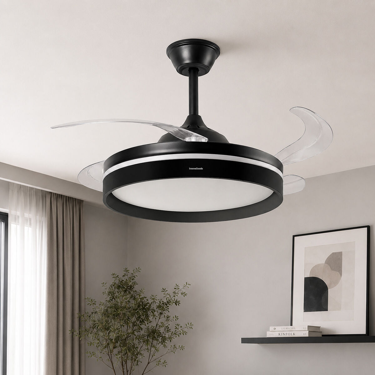 Deckenventilator mit LED-Licht, 4 Retractable Blades & Fern Steuerung InnovaGoods – Produktansicht 7