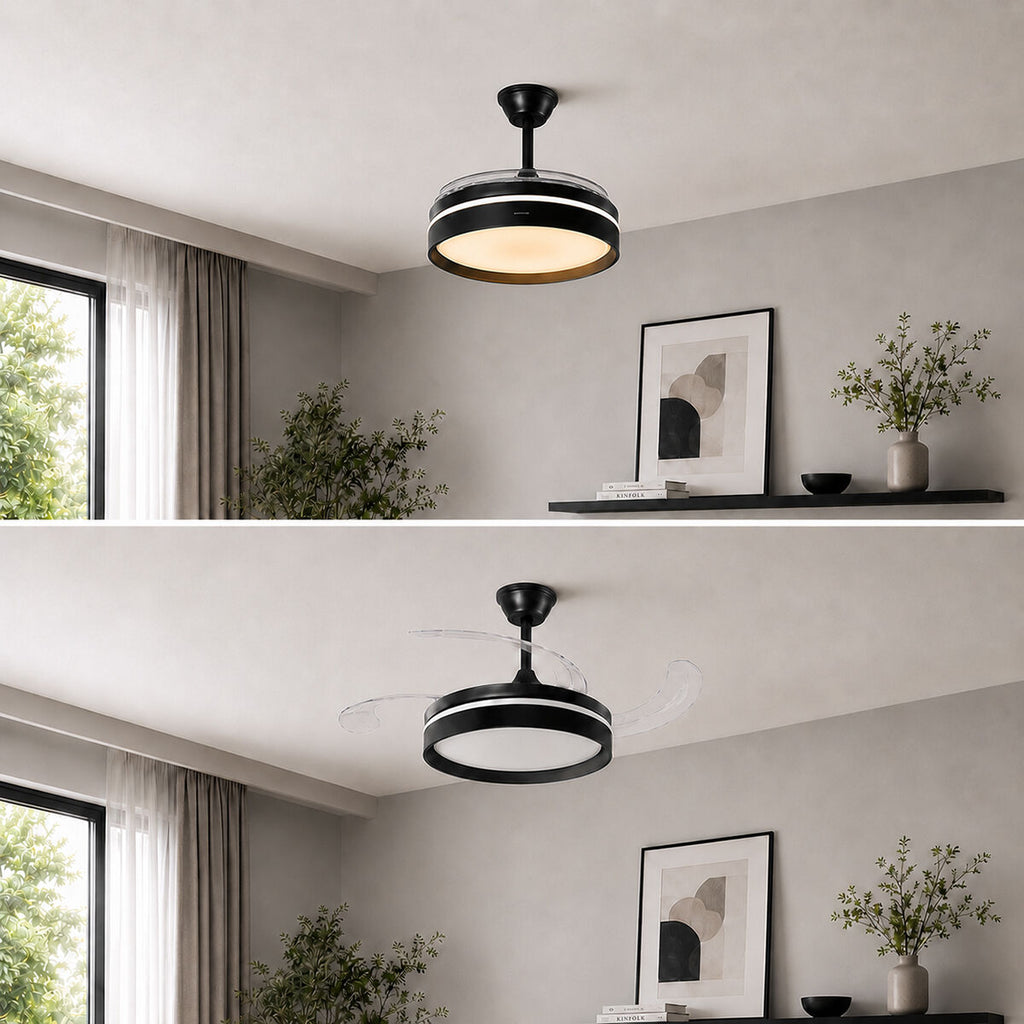 Deckenventilator mit LED-Licht, 4 Retractable Blades & Fern Steuerung InnovaGoods – Produktansicht 2